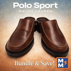 Ralph Lauren Woman's Dark Brown Leather Slip-On Loafers. Size 9.5B